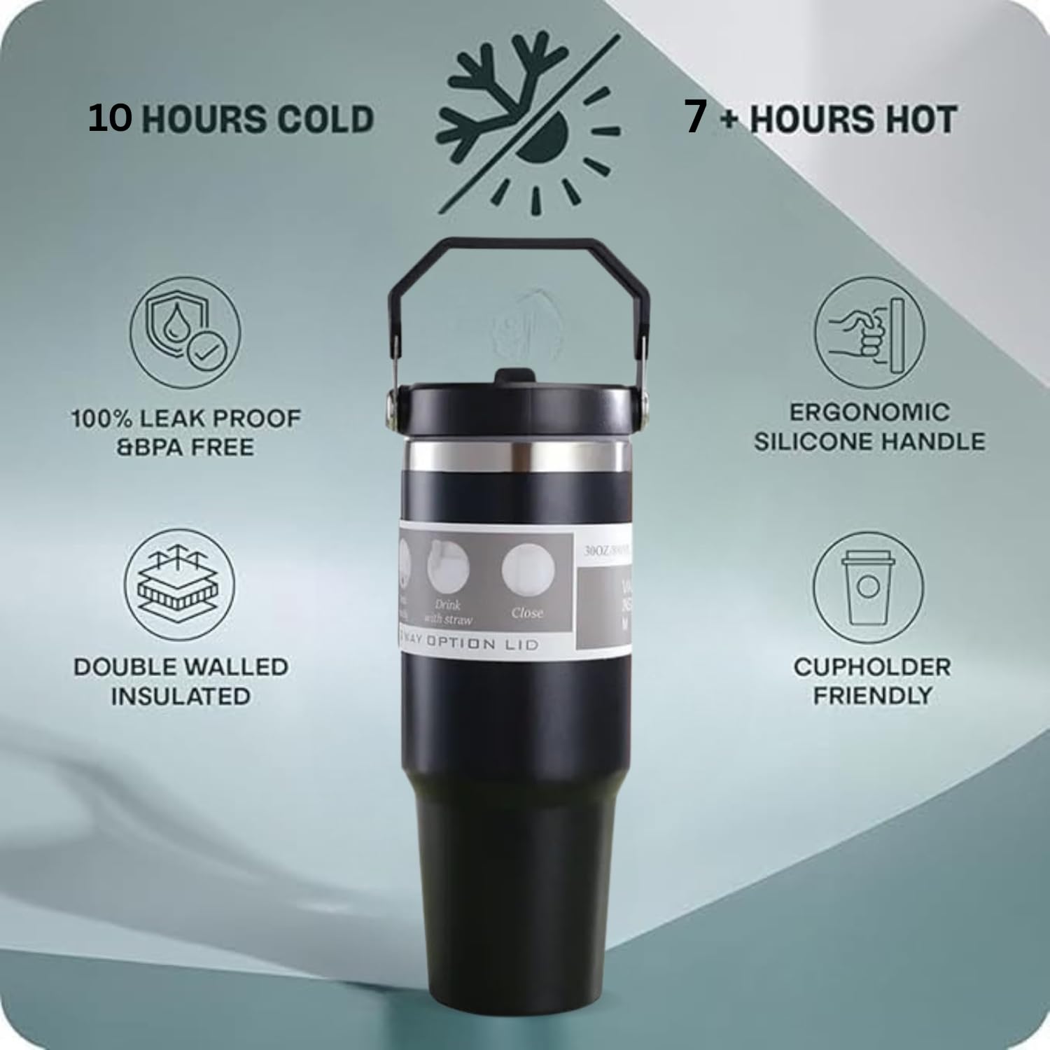 890 ml Stainless Steel Vacuum Insulated Tumbler Leak Resistant and Durable Bottle - Image 3