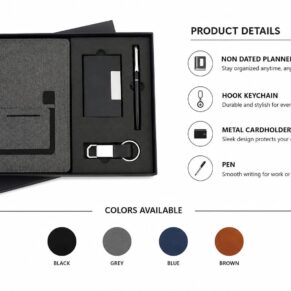 4 in 1 Corporate Gift Set which includes Diary,Keychain,Metal Pen & Card holder
