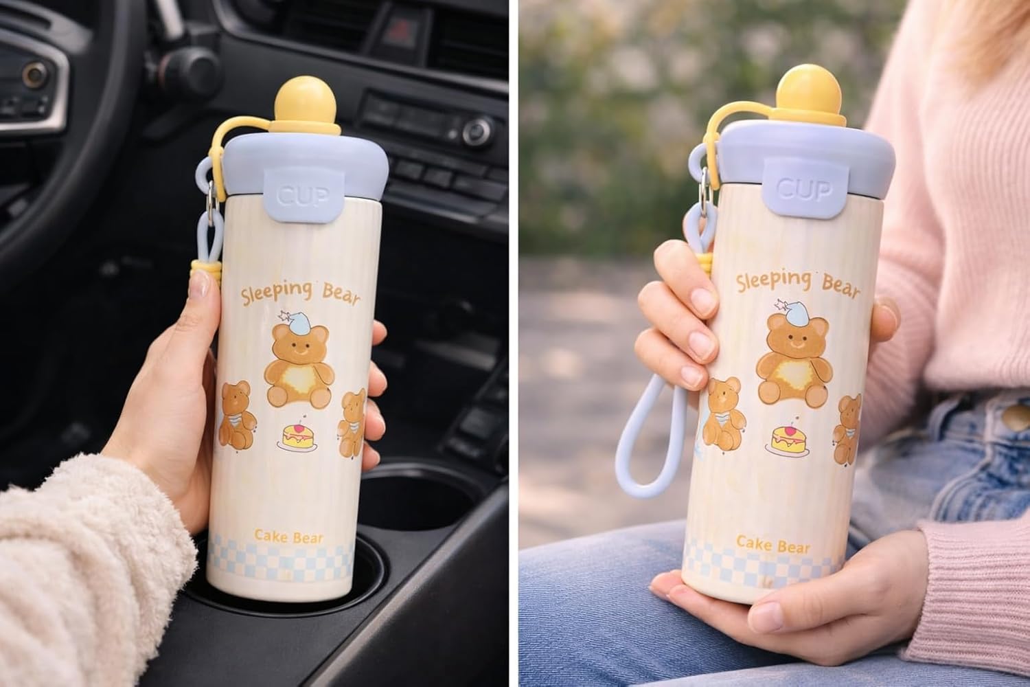 750ml Stainless Steel Water Bottle with Twin Lid (Sip & Gulp) - Image 2