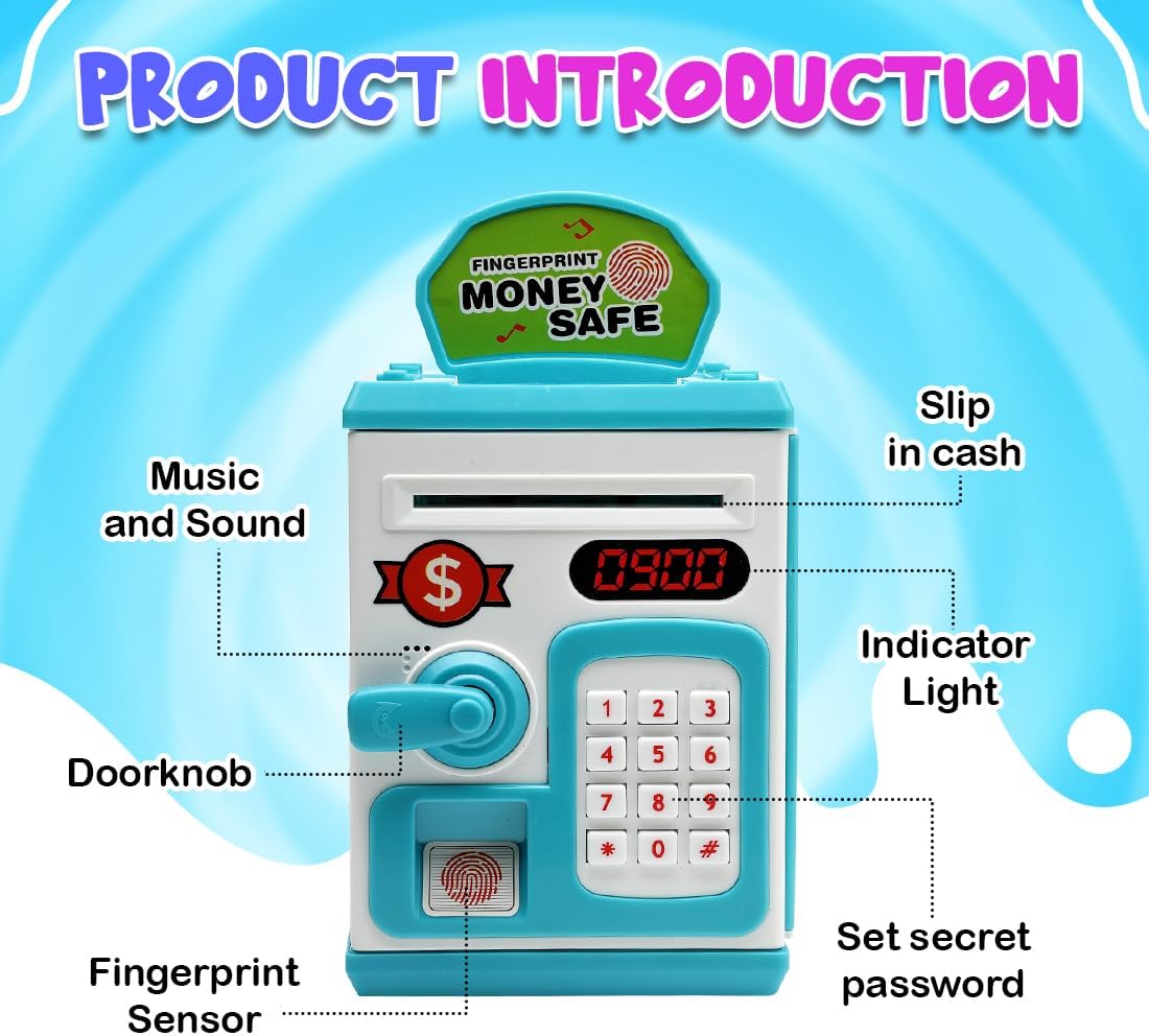 Money Bank with Fingerprint Sensor & Password Protection Feature | - Image 6