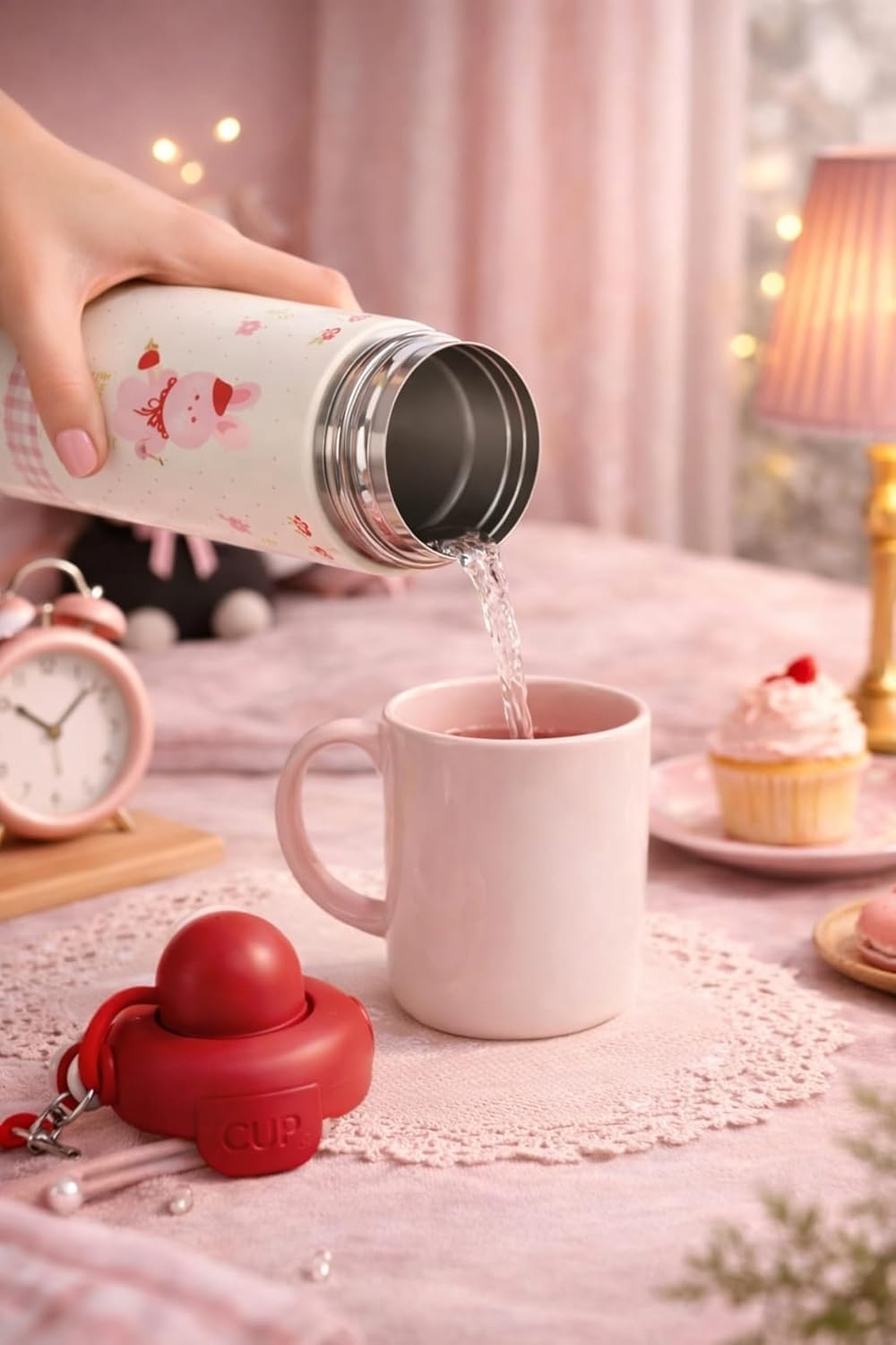 750ml Stainless Steel Water Bottle with Twin Lid (Sip & Gulp) - Image 5