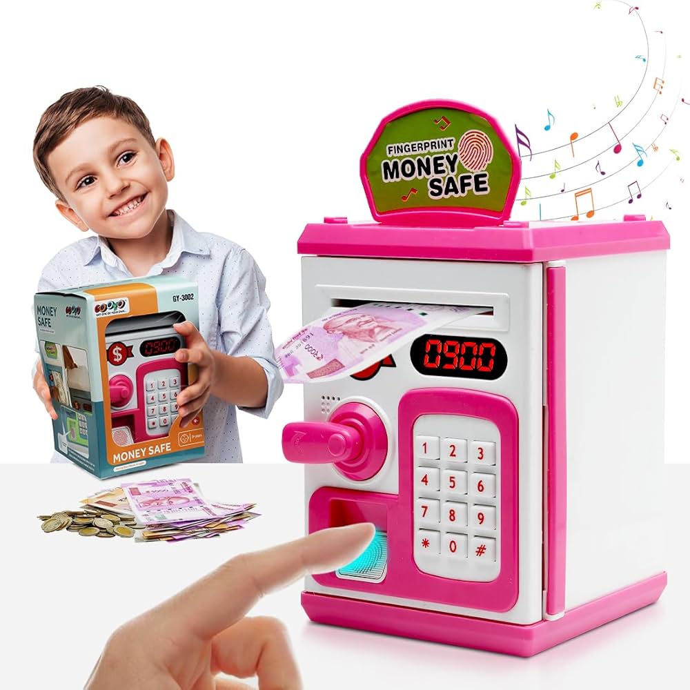 Money Bank with Fingerprint Sensor & Password Protection Feature | - Image 4