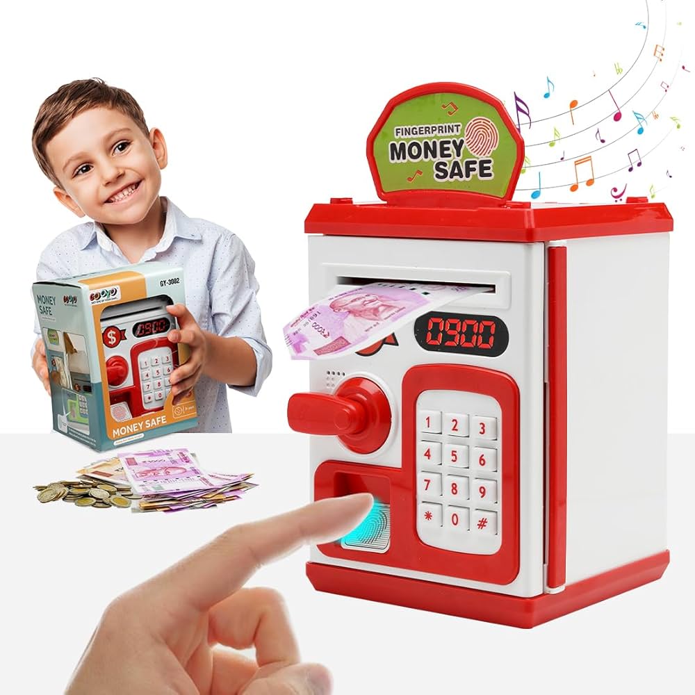 Money Bank with Fingerprint Sensor & Password Protection Feature | - Image 8