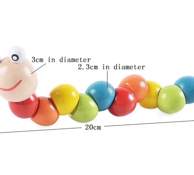 Wooden Worm, Caterpillar puppet toy, kids stress relief toy, Decompression toy, Twisty toy - Image 2