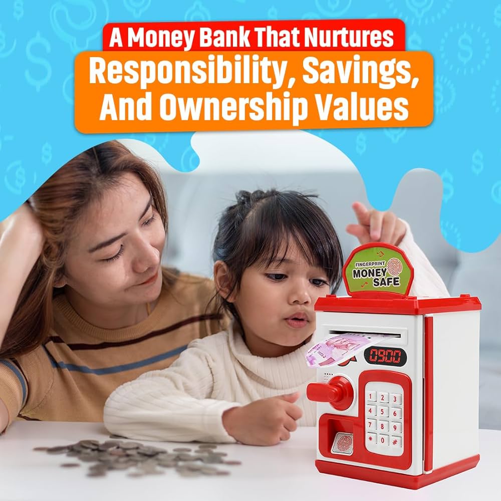 Money Bank with Fingerprint Sensor & Password Protection Feature | - Image 3