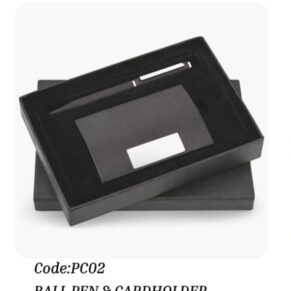 Professional Gift Set with Black Pen and Metal Card Holder