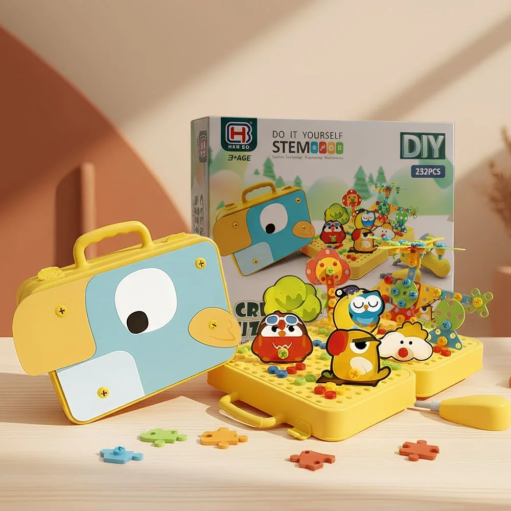 DIY Creative Puzzle Box STEM Construction Kit – 232 Pieces Educational Building Set