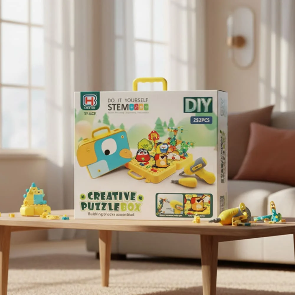 DIY Creative Puzzle Box STEM Construction Kit – 232 Pieces Educational Building Set - Image 2
