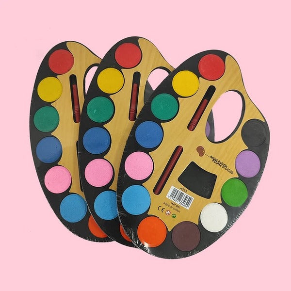 12 Color Painting Palette With Brush - Image 3