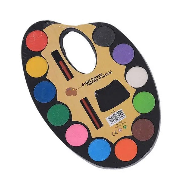 12 Color Painting Palette With Brush - Image 2
