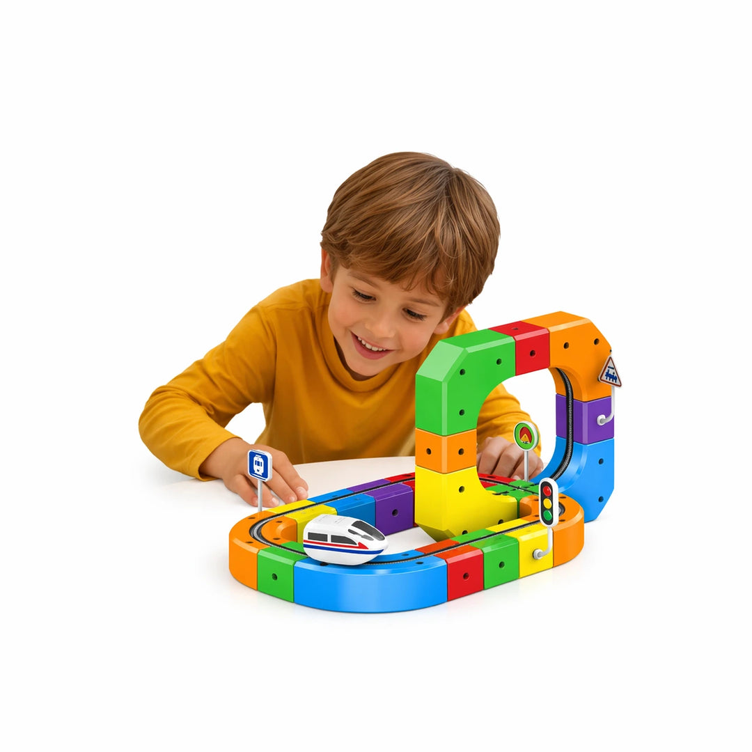 51 Piece DIY Cube Track Magic Rail Set - Image 5