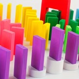 100 Piece Wooden Colored Domino Set - Image 4