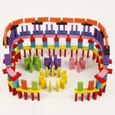 100 Piece Wooden Colored Domino Set - Image 5