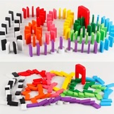 100 Piece Wooden Colored Domino Set - Image 6