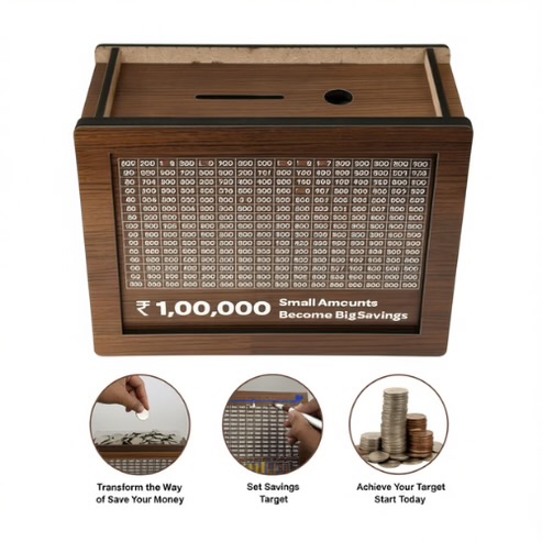 DIY Wooden Piggy Bank – Carved Coin Box for Kids & Adults, Money Saver, Donation & Savings Box - Image 3