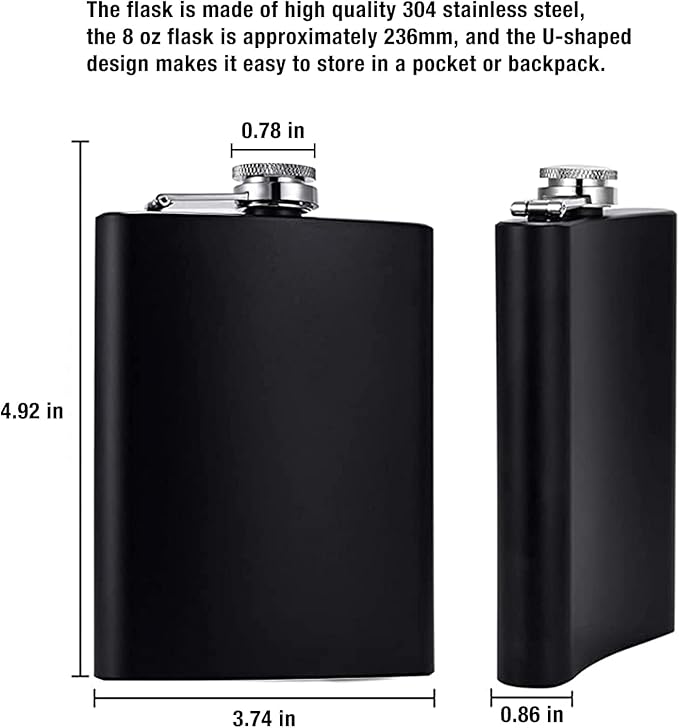 Stainless Steel 8oz Hip Flask
