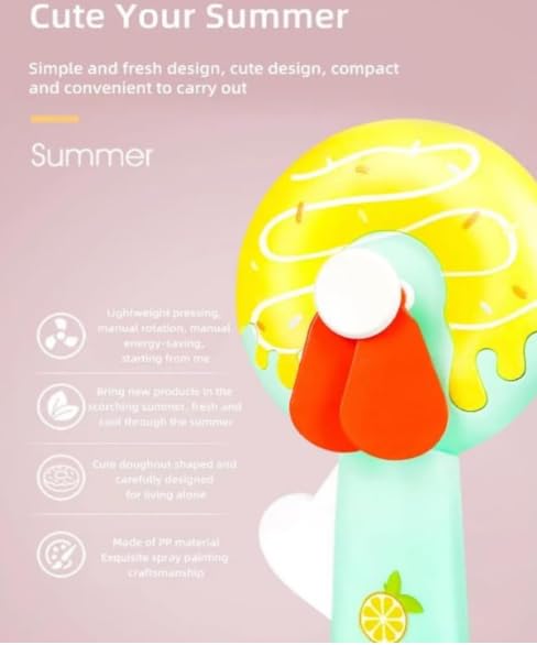 Donut Shape Portable Hand Press Fan Toy - Image 5