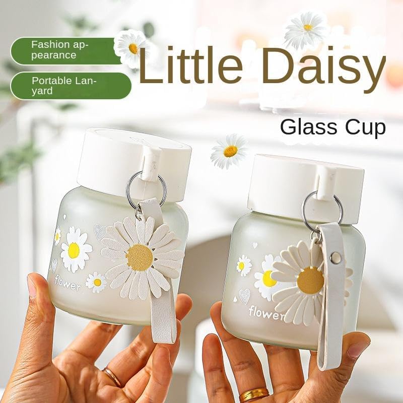 300ml Daisy Glass Portable Water Bottle - Image 3