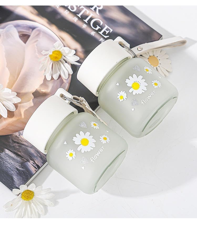 300ml Daisy Glass Portable Water Bottle - Image 7