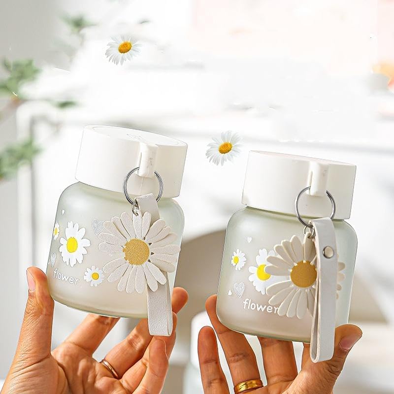 300ml Daisy Glass Portable Water Bottle - Image 9