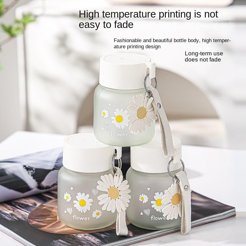300ml Daisy Glass Portable Water Bottle - Image 10