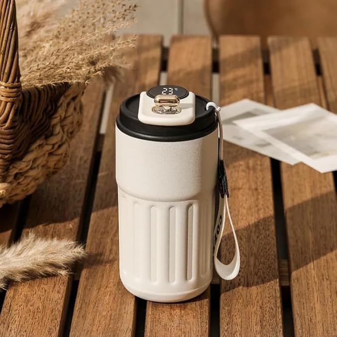 460ml Stainless Steel Insulated Coffee Mug with Digital Display - Image 4
