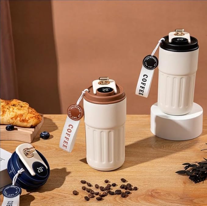 460ml Stainless Steel Insulated Coffee Mug with Digital Display - Image 5