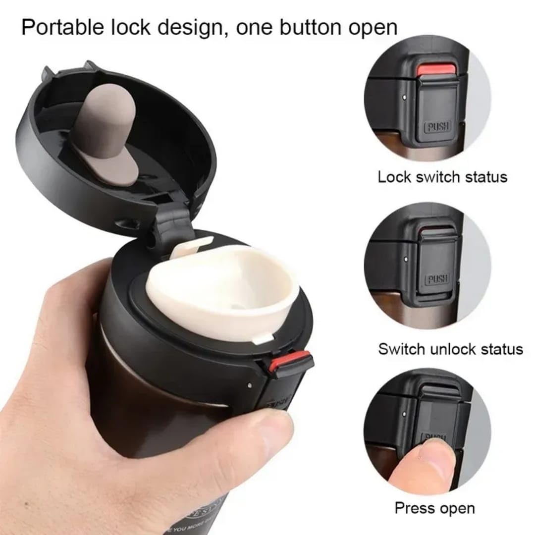 380 ml Double Walled Stainless Steel Tumbler with Leakproof Lid - Image 3