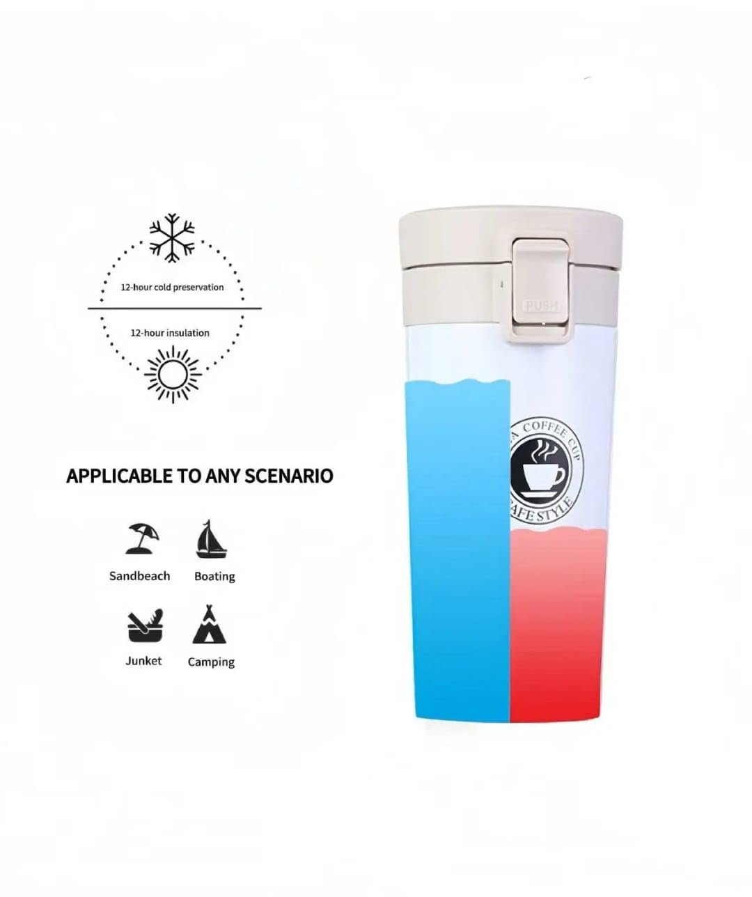 380 ml Double Walled Stainless Steel Tumbler with Leakproof Lid - Image 6