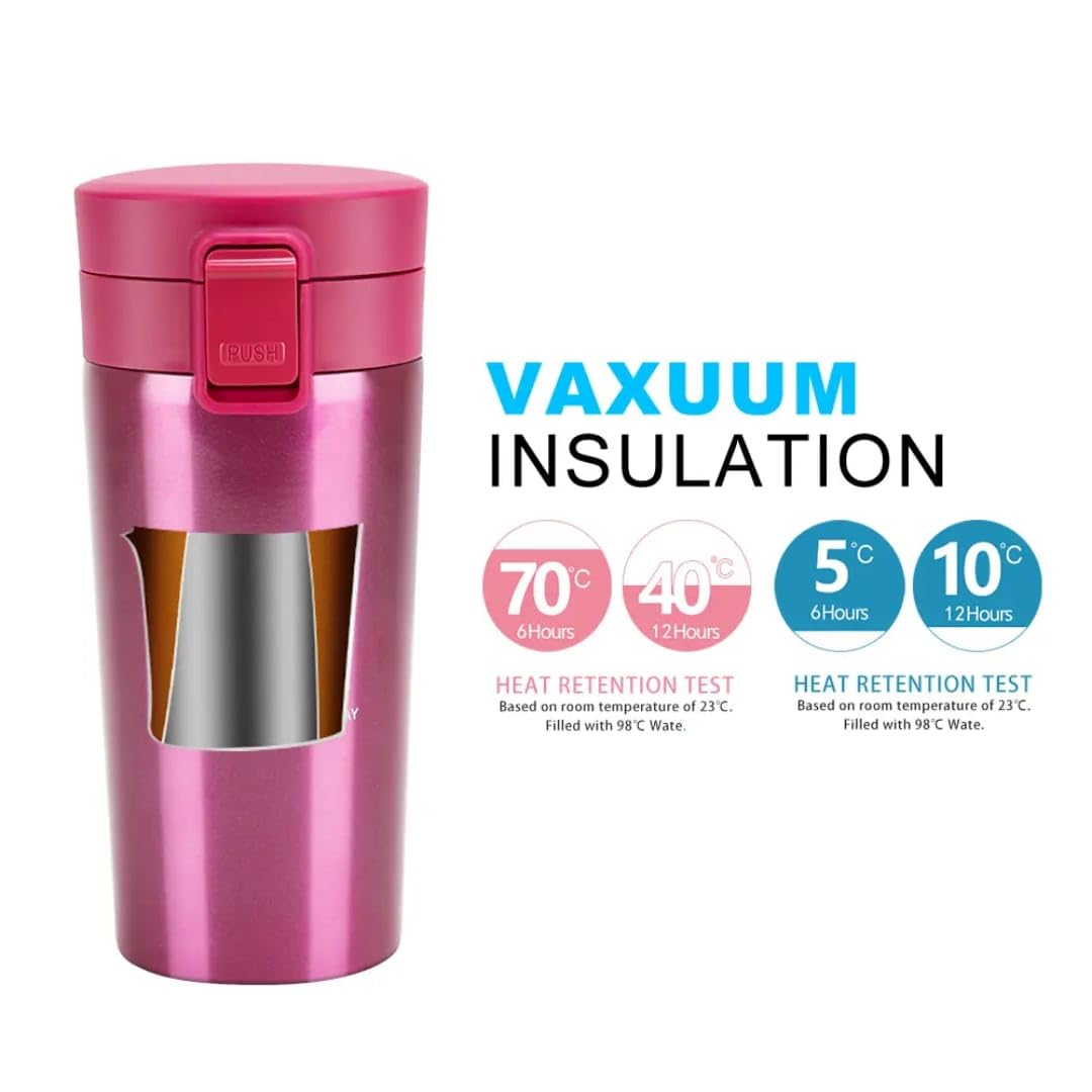 380 ml Double Walled Stainless Steel Tumbler with Leakproof Lid - Image 7