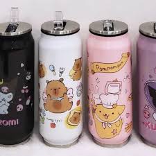 500ml Cute Cartoon Print Stainless Steel Sipper Can Bottle - Image 3