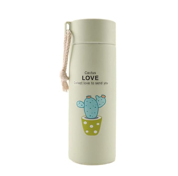Premium Cactus Print Glass Water Bottle – 450ml