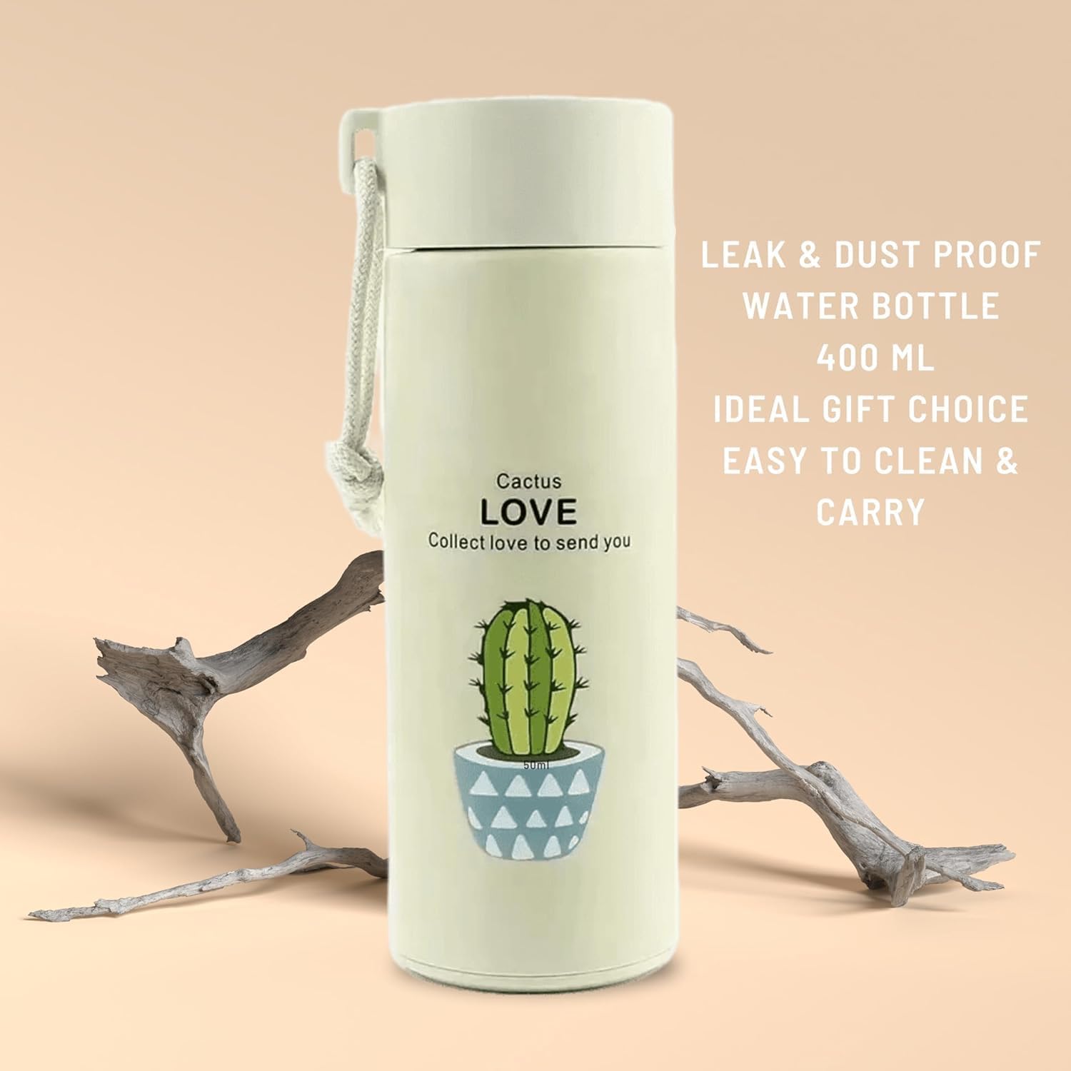 Premium Cactus Print Glass Water Bottle – 450ml - Image 7