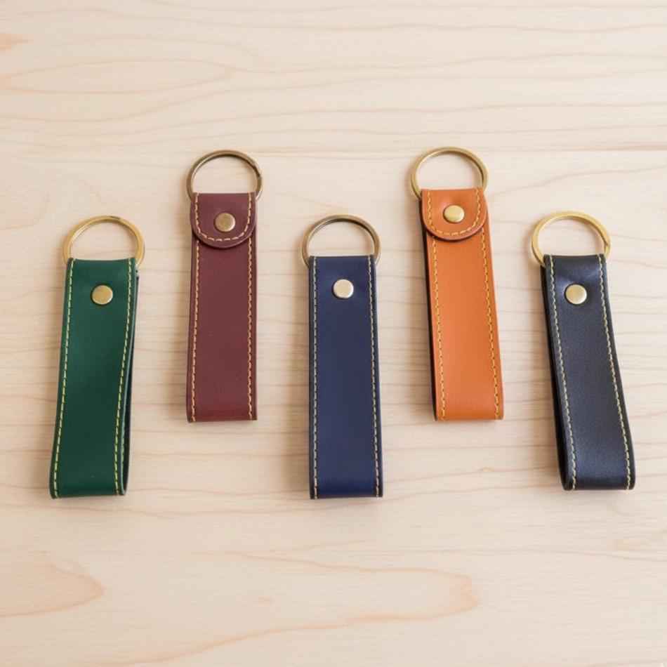 Personalized PU Leather Keychain with Custom Engraved Name Plate & Durable Brass colors Premium Keyring for Men Women, Car Bike Keys, Luxury Gifting Idea for Him & Her - Image 2