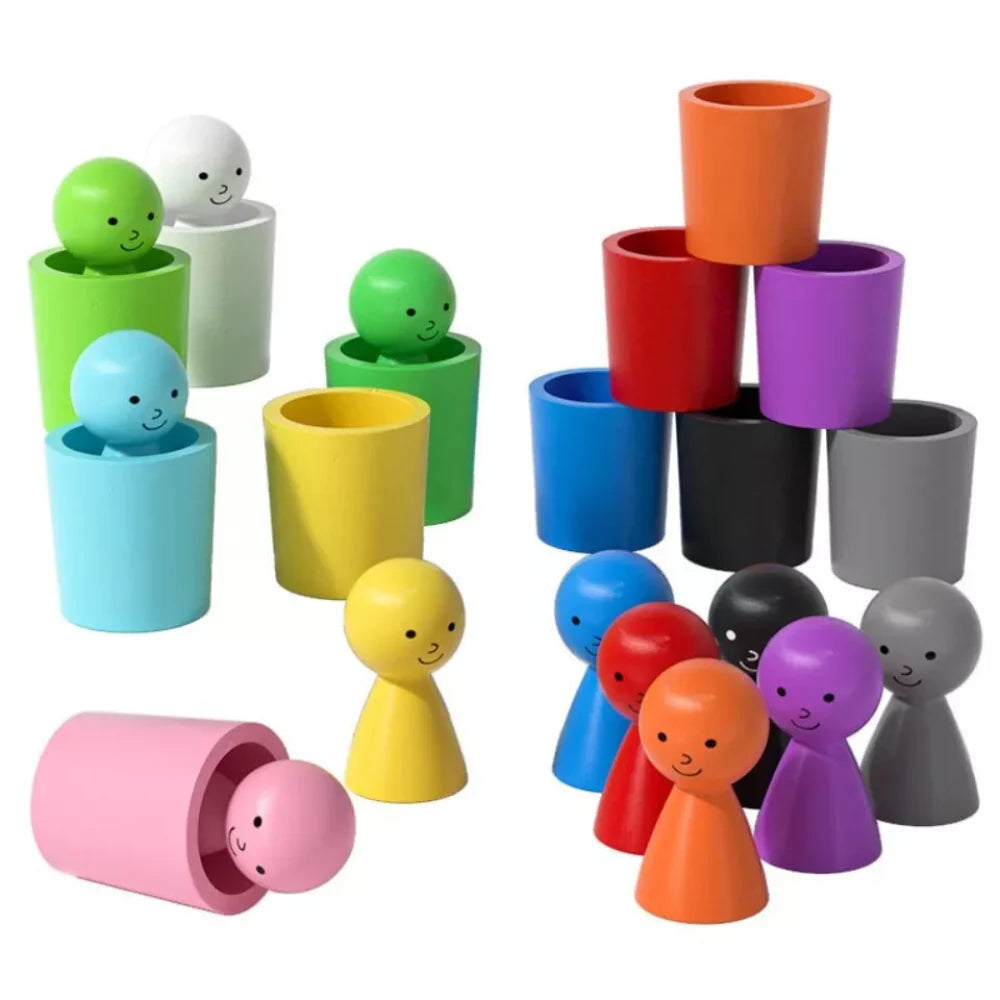 Open Ended Colour Sorting Cups with Peg dolls - Image 2