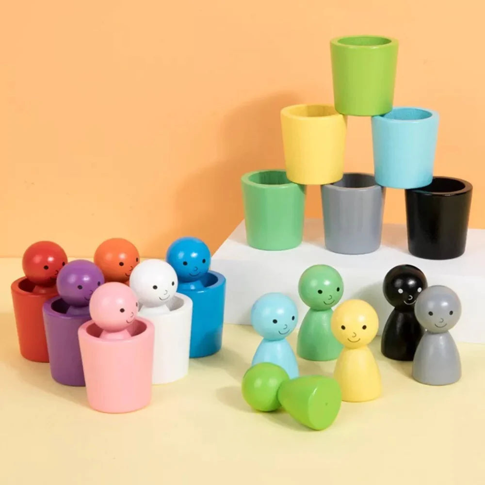 Open Ended Colour Sorting Cups with Peg dolls - Image 3