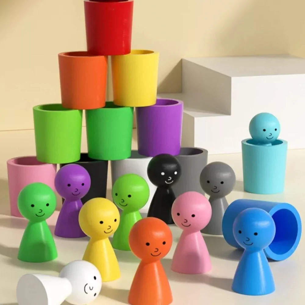 Open Ended Colour Sorting Cups with Peg dolls - Image 4