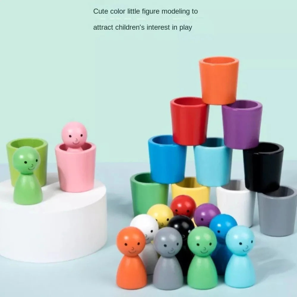 Open Ended Colour Sorting Cups with Peg dolls - Image 5