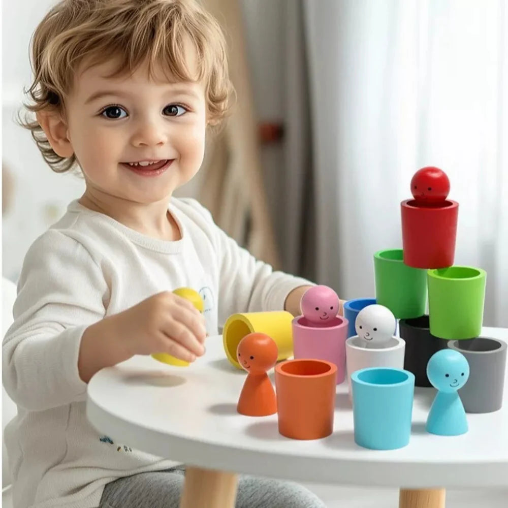 Open Ended Colour Sorting Cups with Peg dolls - Image 6