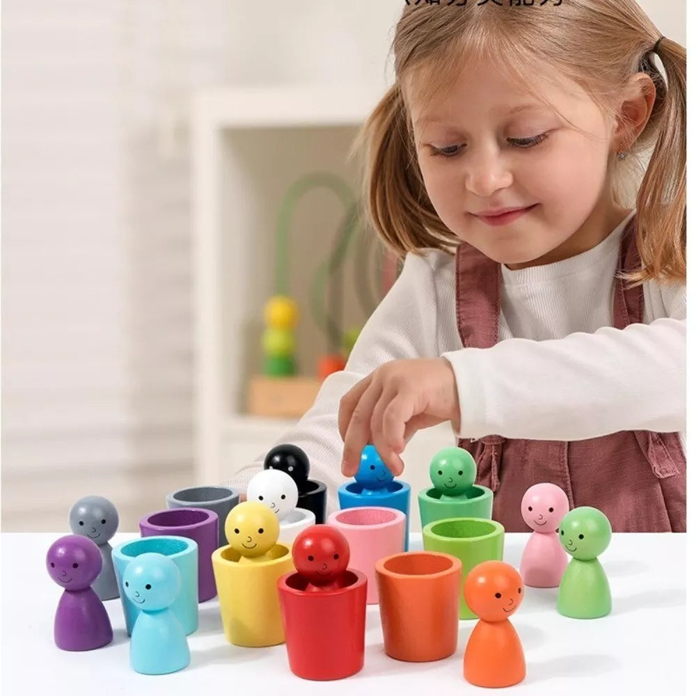 Open Ended Colour Sorting Cups with Peg dolls - Image 7