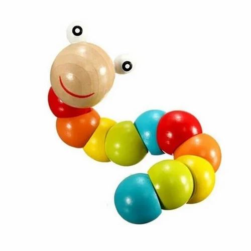 Wooden Worm, Caterpillar puppet toy, kids stress relief toy, Decompression toy, Twisty toy