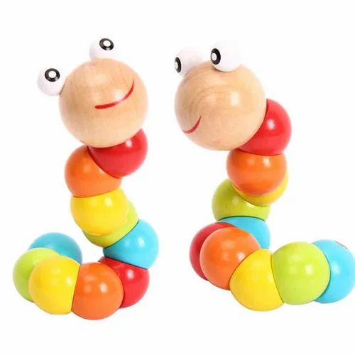 Wooden Worm, Caterpillar puppet toy, kids stress relief toy, Decompression toy, Twisty toy - Image 4