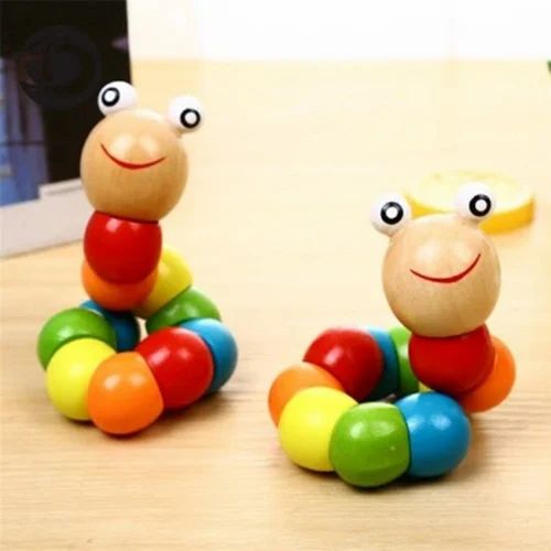 Wooden Worm, Caterpillar puppet toy, kids stress relief toy, Decompression toy, Twisty toy - Image 3