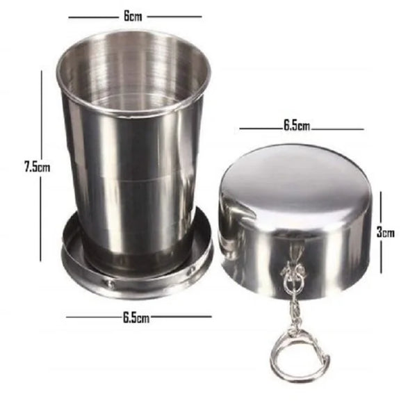 Stainless Steel Folding Travel Cup – Portable Collapsible Water Mug for Camping, Hiking, Office & Outdoor Use - Image 5