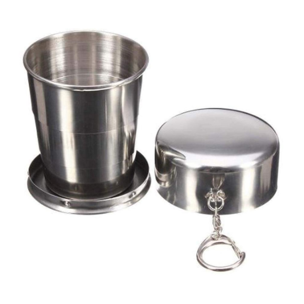 Stainless Steel Folding Travel Cup – Portable Collapsible Water Mug for Camping, Hiking, Office & Outdoor Use - Image 2