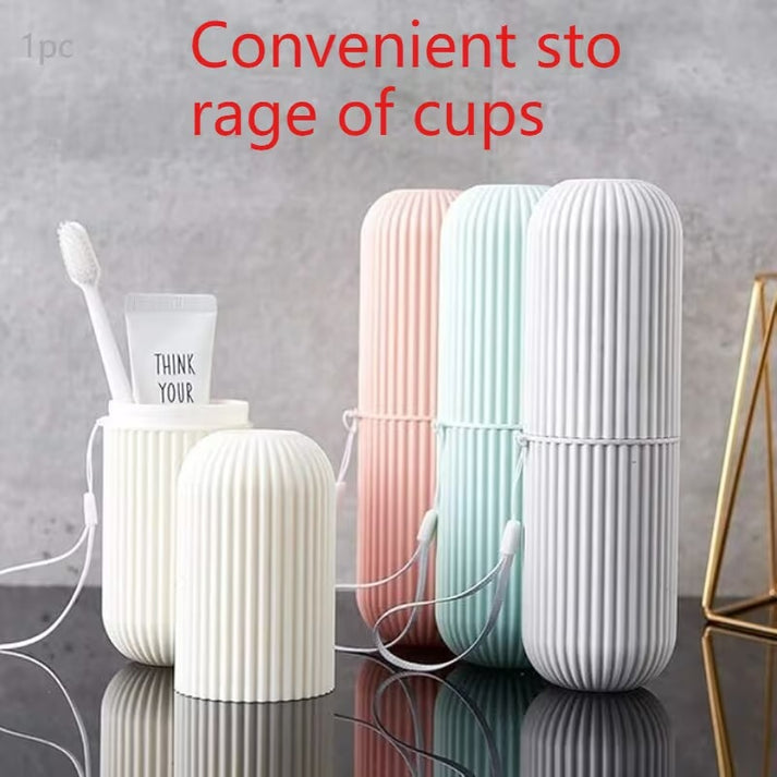 Capsule Shape Travel Toothbrush & Toothpaste Case Holder
