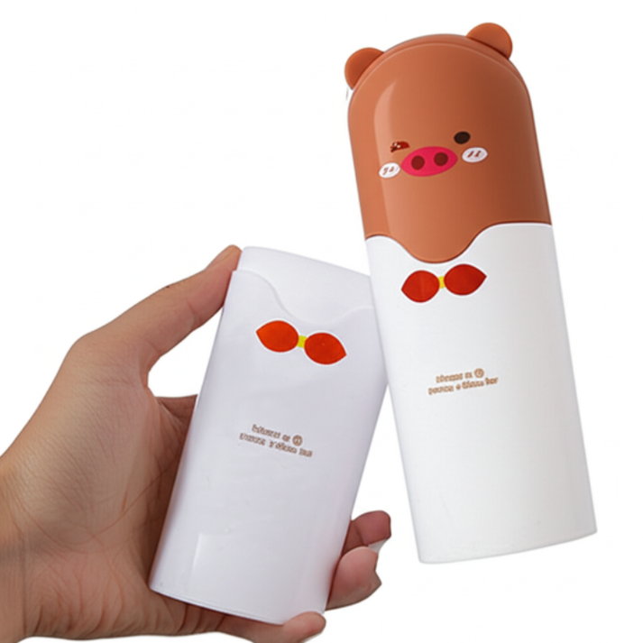 Portable Kids Toothbrush Case Set – Cartoon Animal Toothpaste Storage Box (Random Color) - Image 2