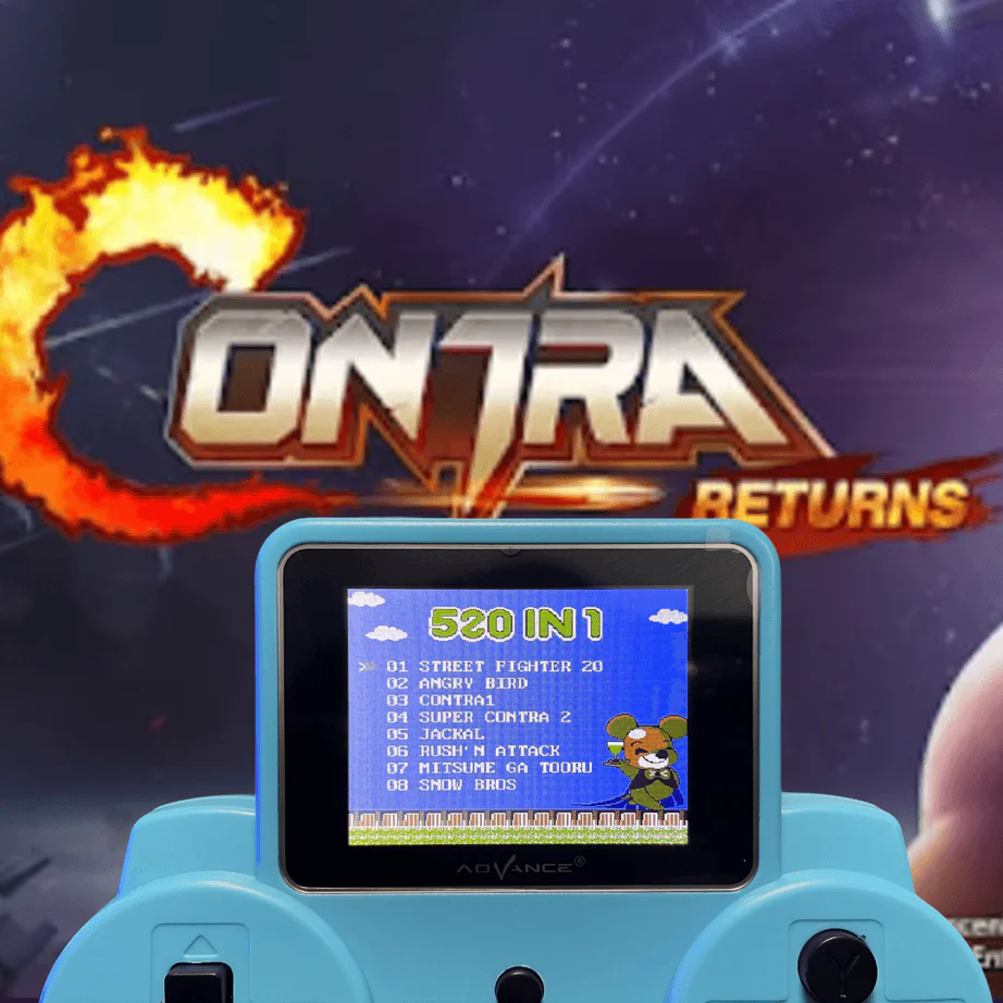 520 In 1 Handheld Video Game for Kids | 2.5-inch Screen, Rechargeable, AV TV Out Gamepad - Image 2