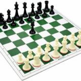 Premium Tournament Chess Set 18 x 18 Inches | Roll-Up Vinyl Chess Board – Heavy Weighted Pieces