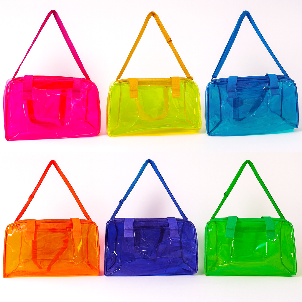 Transparent Waterproof Jelly Duffle PVC Travel & Gym Bag(Can Be Personalised)